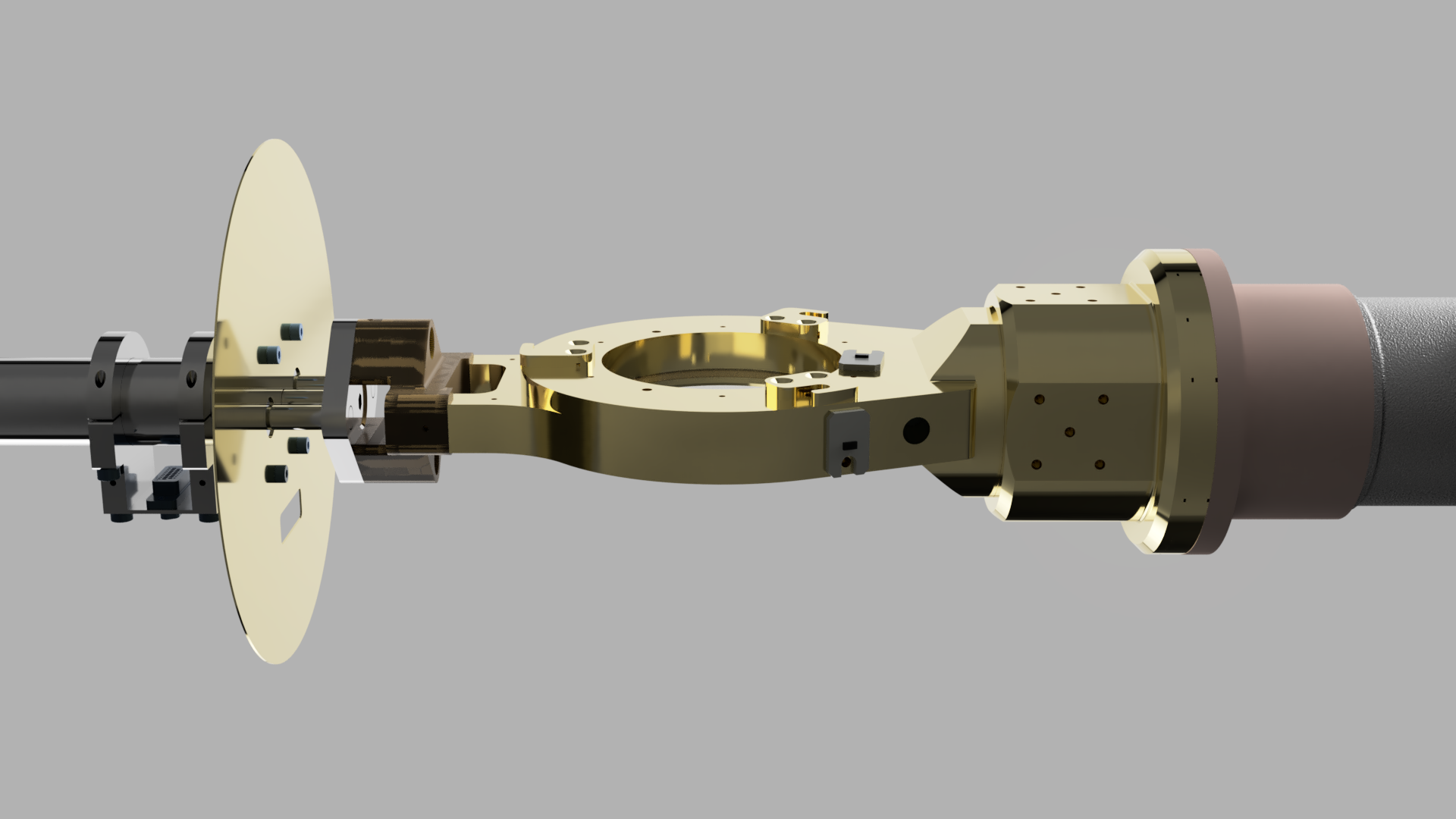 A CAD render of the sample holder.