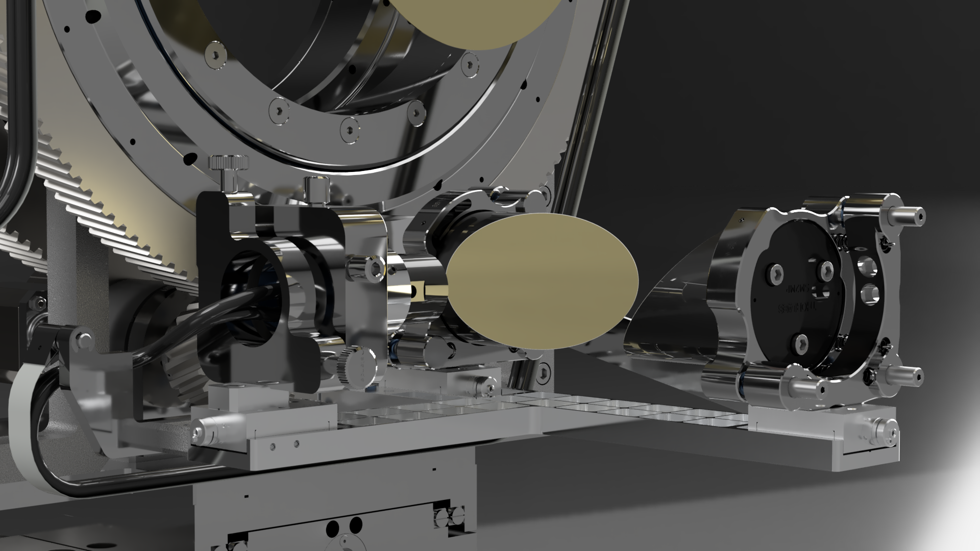 A CAD render of the optics.