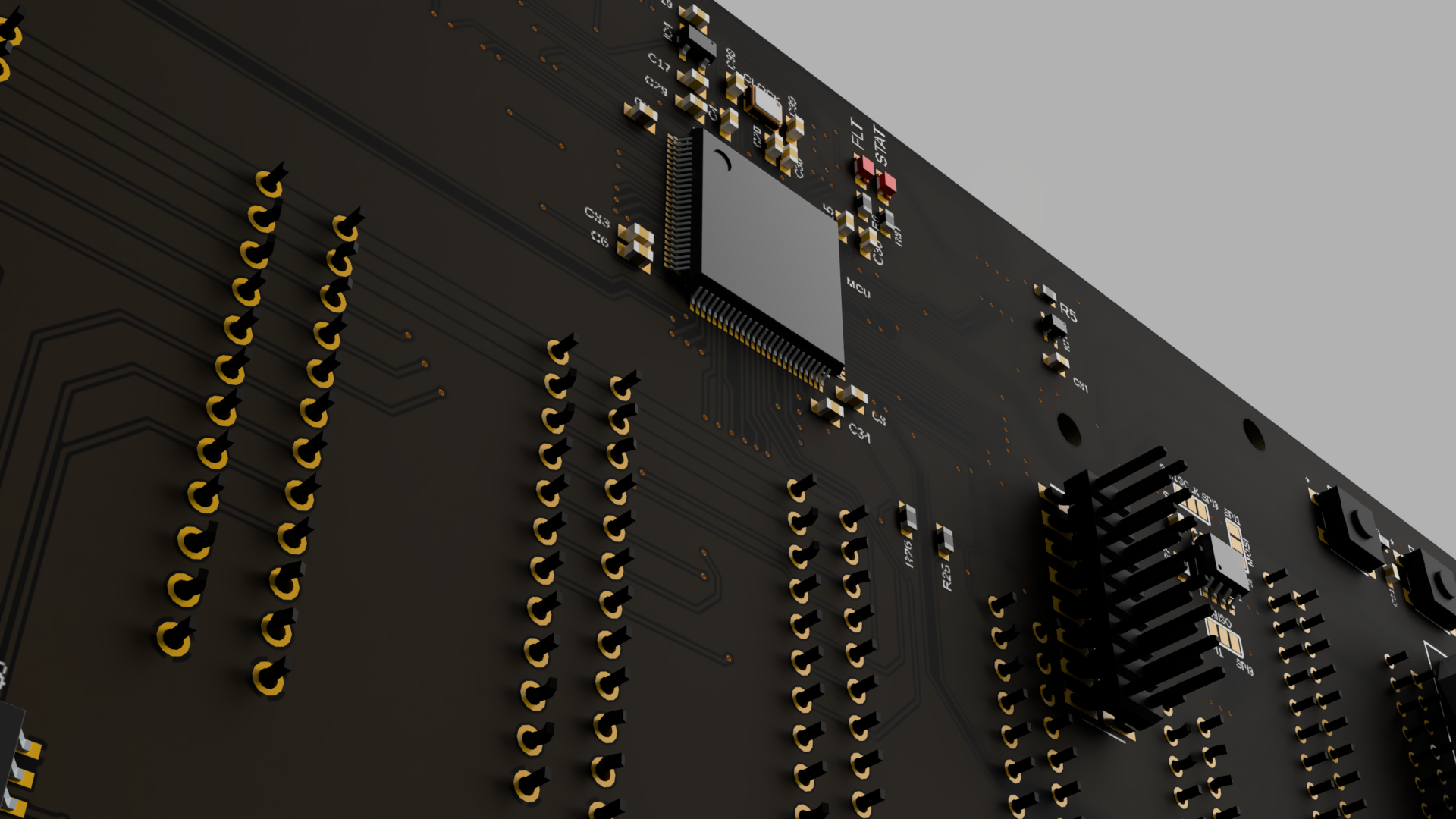 A CAD render of the electronics.